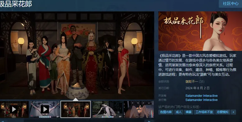 图片[2]-【国风武侠3D互动/后宫/开放世界/全动态/pc】极品采花郎 V1.3.5 官方中文步兵版 满金币  [pc]-破次元